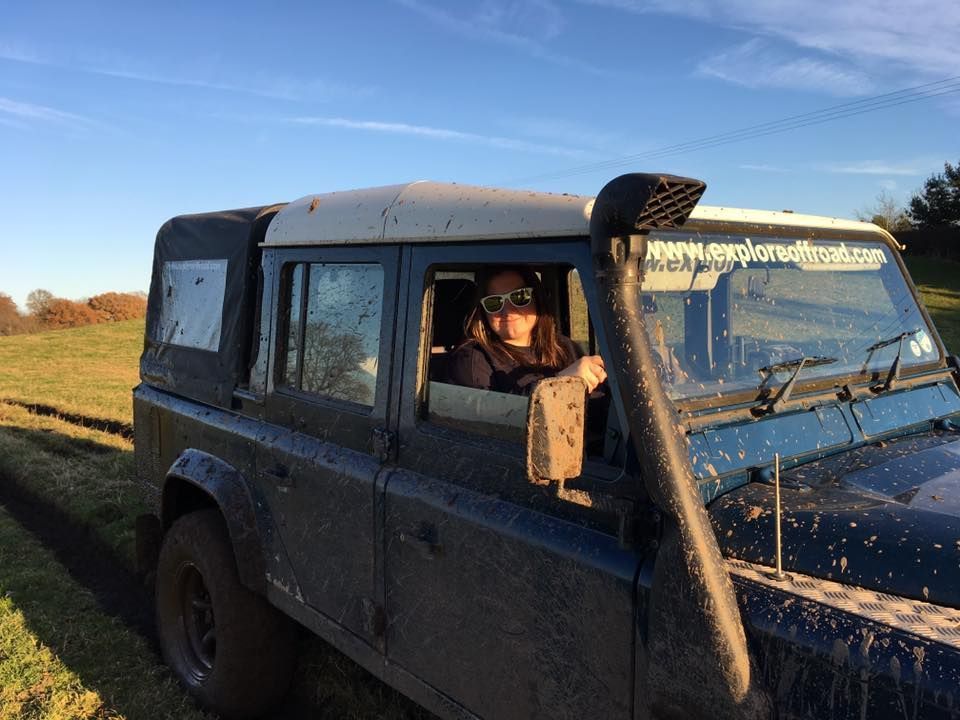 Blue Defender viewed from the front side in open countryside